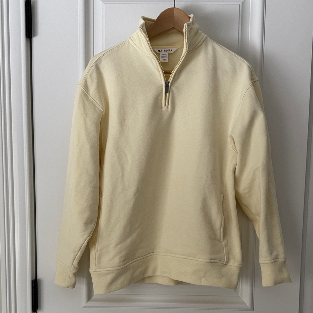 Athleta forever fleece 1/4 zip sweatshirt